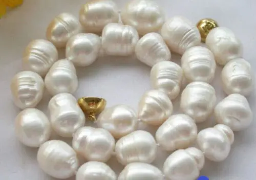 

Jewelr 006452 classic12-14mm south sea white baroque pearl necklace
