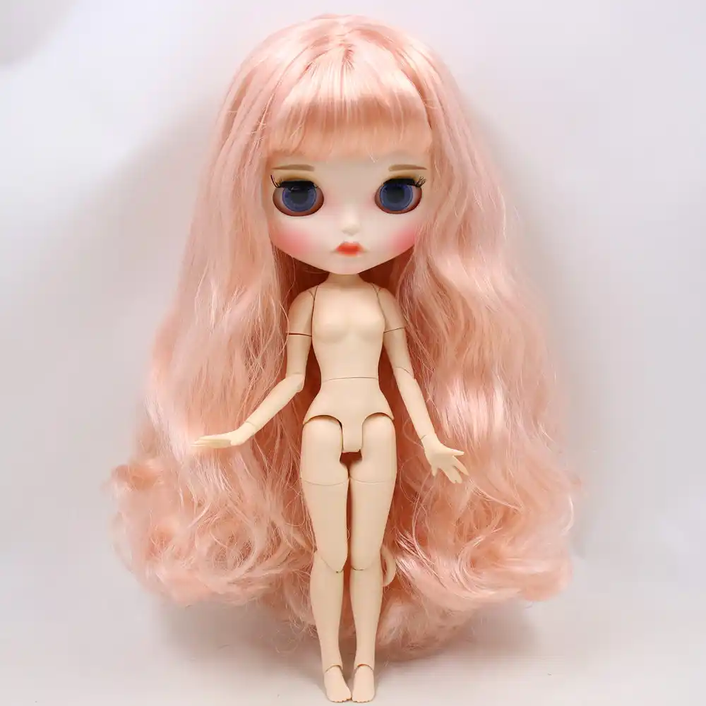 Кукла ICY DBS Blyth No.BL3139/1010 цвета шампанского розовые волосы резные губы матовые по