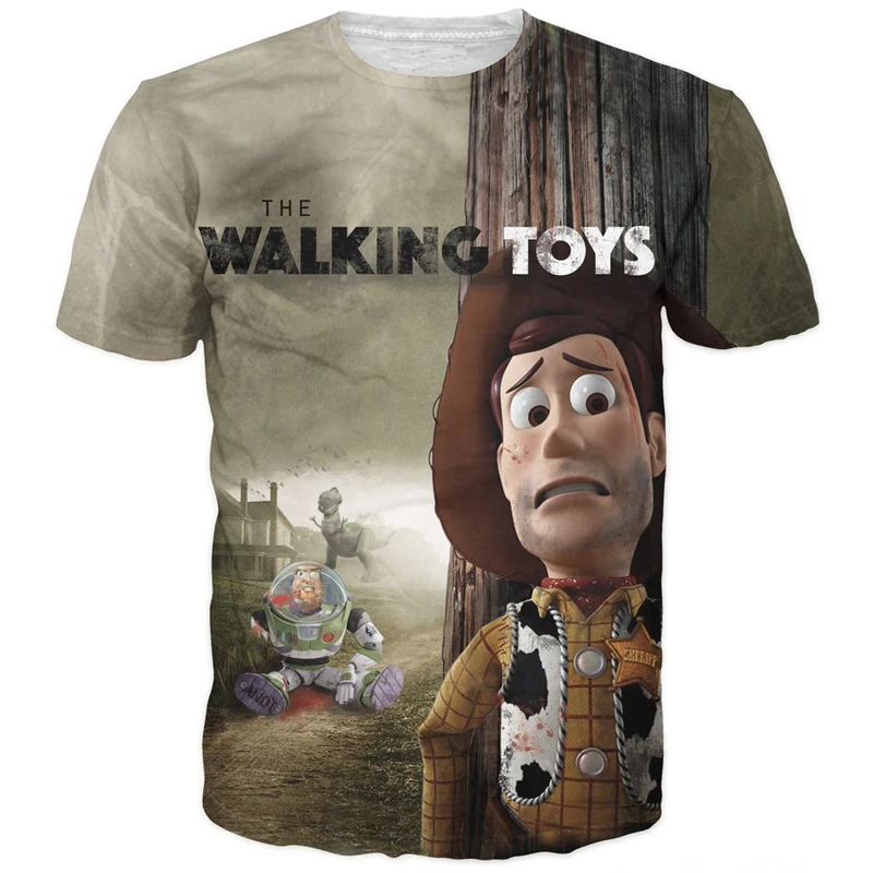 を ウォーキング おもちゃ Tシャツ 3d漫画トイ ストーリー キャラクター シェリフウッディ バズ ライトイヤー 3d Tシャツ女性 男性夏面白い Tシャツ Shirt Top Shirt Bagt Shirt Stamping Aliexpress