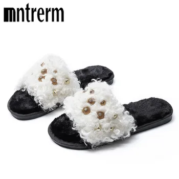 

Mntrerm New autumn and winter plush slippers home cotton slippers women high quality non-slip warm slippers