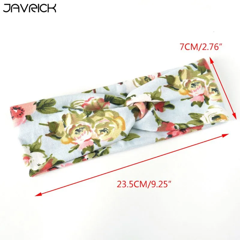 

23.5x7CM Minimalist Twist Knotted Wide Headband Women Vintage Floral Leopard Dotted Digital Printing Hairband Sport Yoga Turban