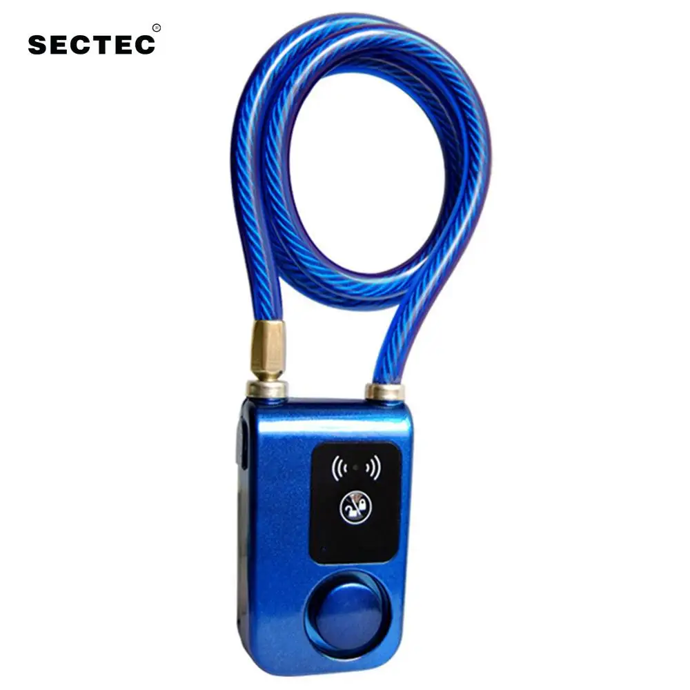  Sectec Anti-Theft Smart Bluetooth Alarm Lock Waterproof Bicycle Smartphone Chain Lock for Bike Gate