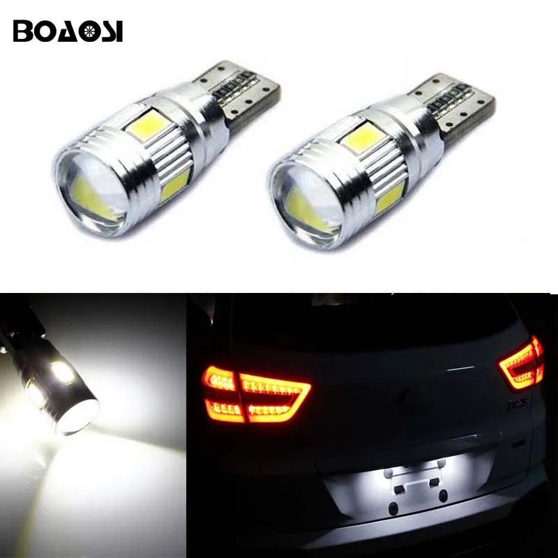 

BOAOSI 2x T10 W5W LED Car Canbus bulbs t10 socket lamp license plate light for Hyundai Sonata ix25 ix35 i20 i10 accent solaris