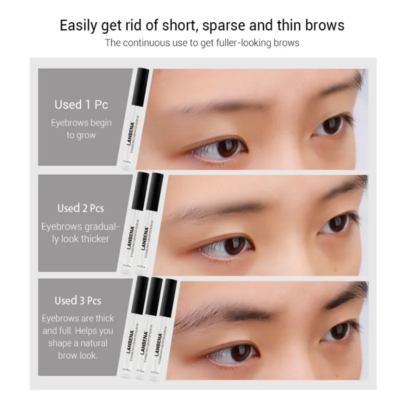 LANBENA Eyebrow Growth Serum Longer Fuller Thicker Nourishes Eyebrow