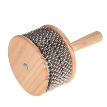 Деревянный Кабаса ударный музыкальный инструмент металлическая бисерная цепь и цилиндр Поп ручной шейкер для класса группа среднего размера