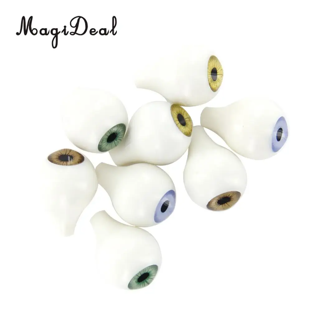 8Pcs/Pack Round Acrylic Doll Eyes Eyeballs for Dolls Plush Animal Toys Halloween Props DIY Craft Accs 16mm
