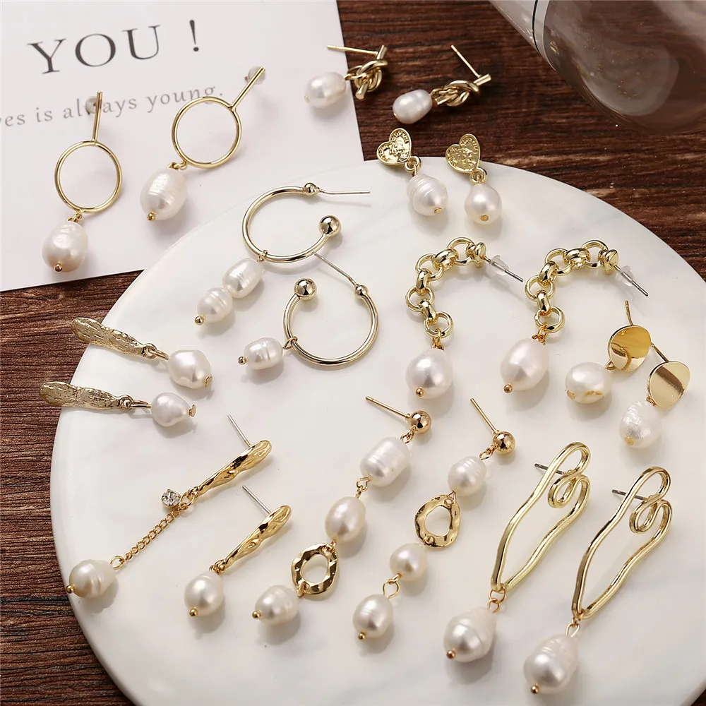 Buy 17KM New Geometric 10 Design Pearl Long Drop