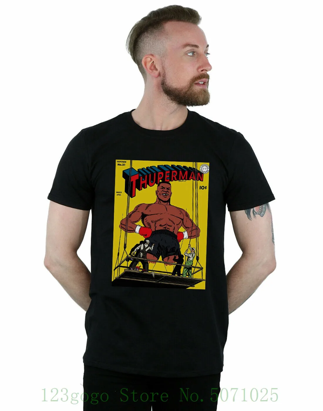 Pennytees Мужская футболка с железным Майком ретро коротким рукавом и круглым