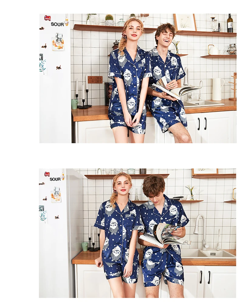 2019 новая пара пижам лето новый ананас с коротким рукавом шорты Двухсекционный домашний сервис-мужчины