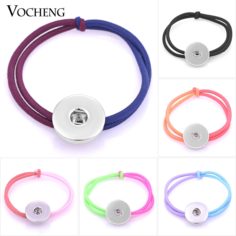 

10pcs/lot Wholesale 18mm Vocheng Snap Interchangeable Jewelry 6 Color Elastic Hair Rope Girl Accessories NN-481*10 Free Shipping