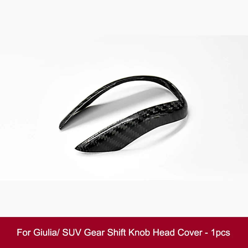 QHCP углеродное волокно лента для приборной панели переключения передач Панель рамка коробка для хранения наклейки дверные ручки крышки для Alfa Romeo Giulia Stelvio - Название цвета: Gear Shift Head