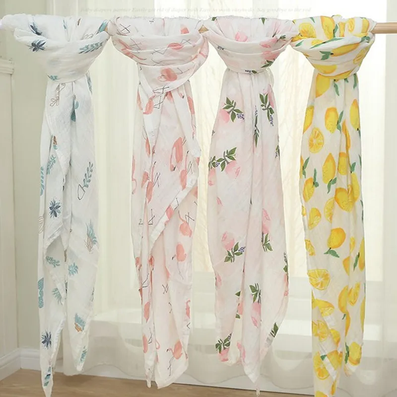 100% бамбук Волокно маленьких Одеяла пеленать Обёрточная бумага новорожденных мода Для ванной ing Полотенца с цветочным принтом милые мягкие