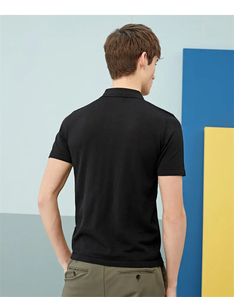 MuLS Luxury Real Silk Polo Shirt Men Knitted Half Zipper Polo Shirt Mulberry Silk Short Sleeve Soft Comfortable Plus Size 4XL 4