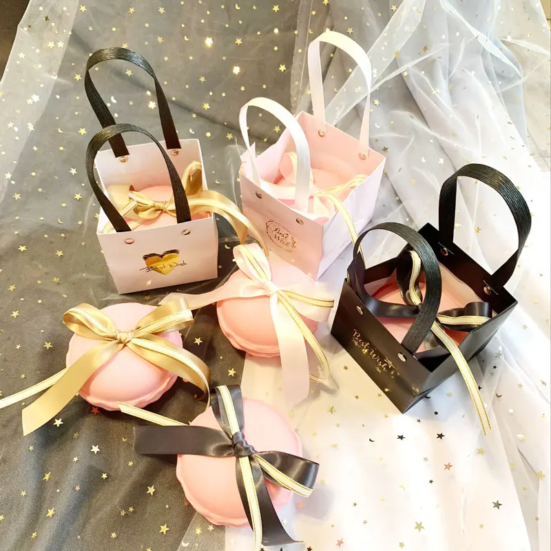 20 шт./лот, розовая Подарочная коробка, сумочка, коробка для конфет, подарочные коробки для детского душа, свадебные бумажные сумки с ручками, вечерние принадлежности