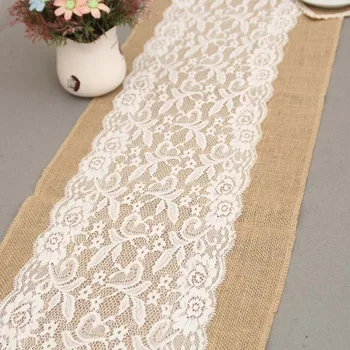 

1PC Wedding Party Decoration 30*108cm Jute Burlap Table Runner Christmas Decorative Linen Table Runners New Year Decor