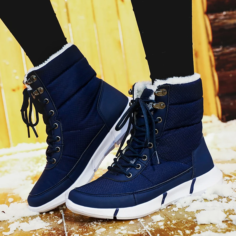 48 À De Botas Água Inverno Tornozelo azul Quente Tênis Size Pelúcia Dos Sapatas Lona Rendas Até Neve Plus red Prova Curto beige Preto D' Homens 0XxqwHx