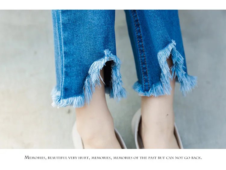 Джинсы для девочек коллекция года, весенне-осенние узкие джинсовые расклешенные брюки с кисточками для маленьких девочек от 2 до 8 лет, Dwq200