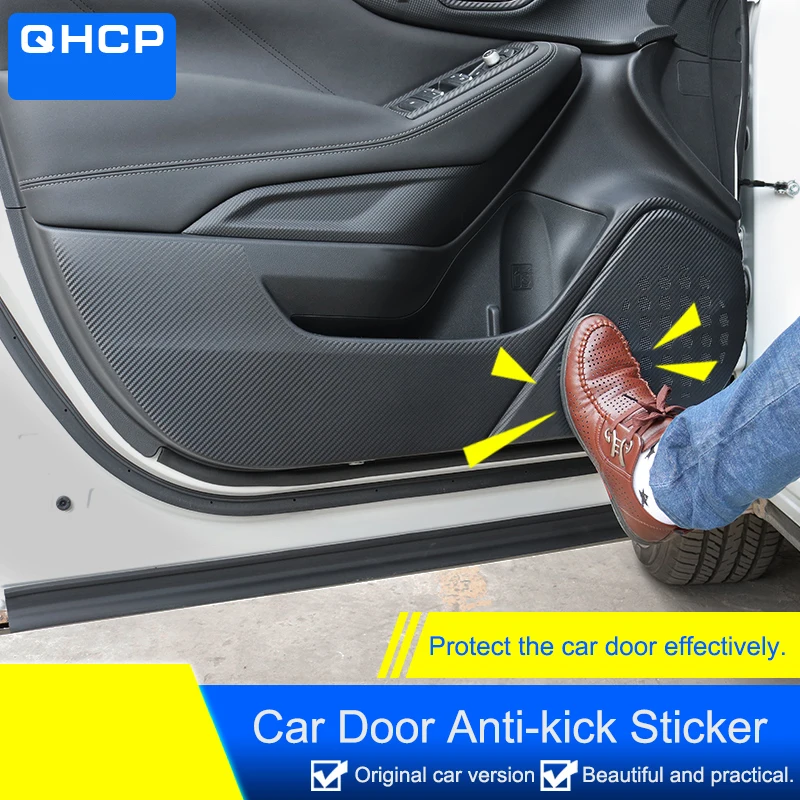 QHCP 4 шт./компл. углеродного волокна двери автомобиля Anti-kick Стикеры защитная пленка авто аксессуары, пригодный для Subaru Forester стайлинга автомобилей