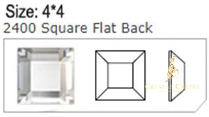 Исправление стразы 5A лучшие прозрачные белые камни и стразы из хрустального стекла исправление AB с плоской задней частью Diy каплевидные Стразы для одежды - Цвет: 2400 Square 4x4