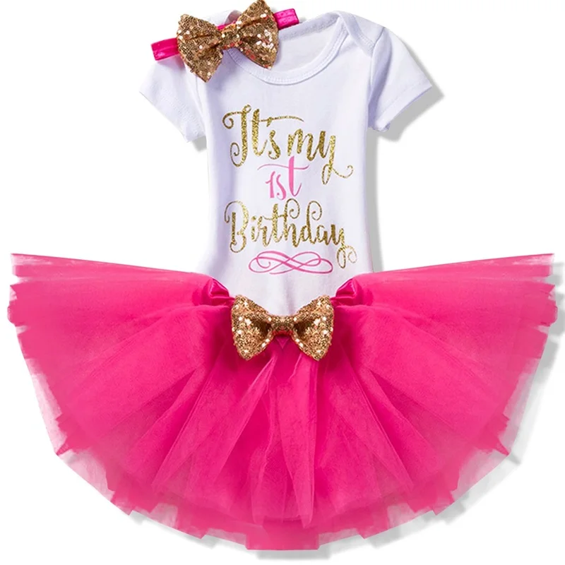 Baby Clothing Set medium My Little Girl 1st Birthday Party Sets Baby Tutu Cake Smash Outfits Sets First Christmas Gift Toddler Girls Kids Baptism Clothes vintage Baby Clothing Set