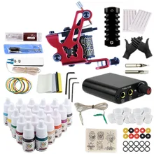 Набор татуировки 20 цветов чернильные татуировки машины захваты для иглы Электропитание для тату Набор для начинающих аксессуары набор