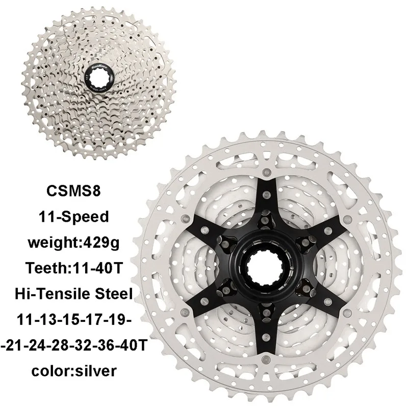 SunRace серии MTB кассета 10/11 скорость-11-40 T/11-42 т велосипед Фривил, CSMS3, CSMS8 для DEORE SRAM Shimano - Цвет: CSMS8-silver-40T