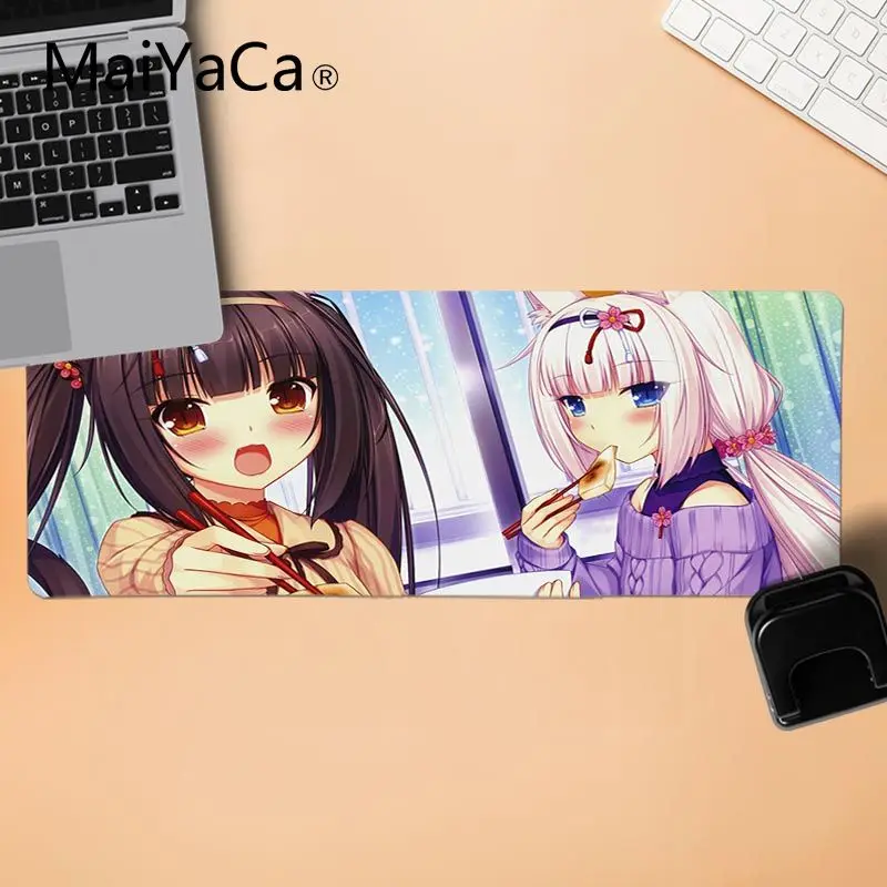 MaiYaCa милые девушки Chocola Nekopara уникальная настольная панель коврик для игровой мыши Удобная мышка коврик игровая защелка для мыши - Цвет: LockEdge 30x80cm