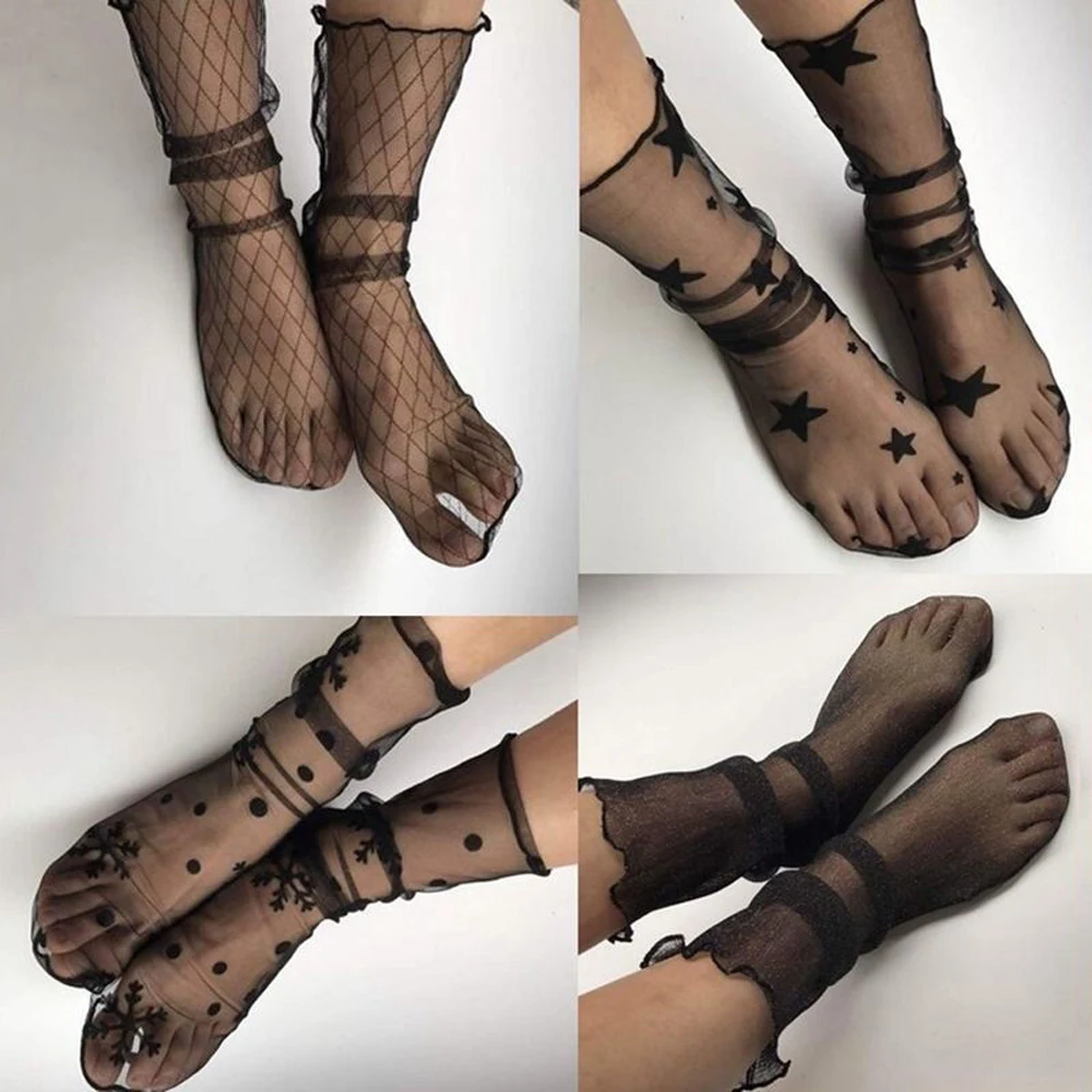 Высококачественные женские бархатные носки, однотонные черные спортивные носки для йоги, летние тонкие шелковые прозрачные носки до лодыжки, женские спортивные сетчатые носки для девушек