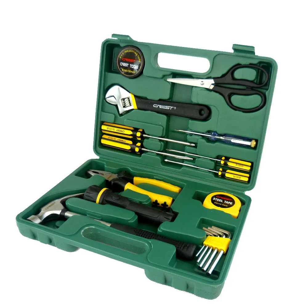 18PC Portable Plastic Tool & Chest Auto Home Repair Kit Metric