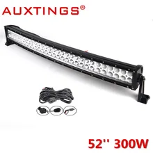 Auxtings Alta Potência de 300 W de 52 polegadas CE RoHS IP67 Fileiras Duplas de Trabalho Carro Barra de luz LED Light Bar Combo Beam Led Auto 4×4 offroad