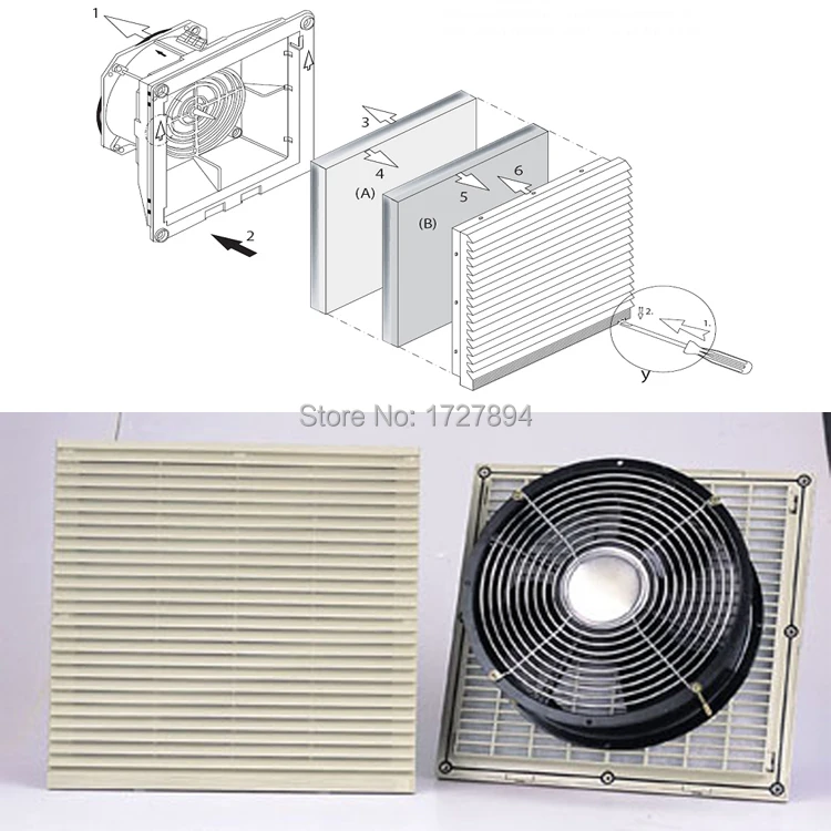 Белый Пластик FB-802 окна-оттенки вентиляции фильтр, осевой вентилятор фильтр костюм для 92*92*25 мм вентилятор, электрический шкаф фильтр чистая