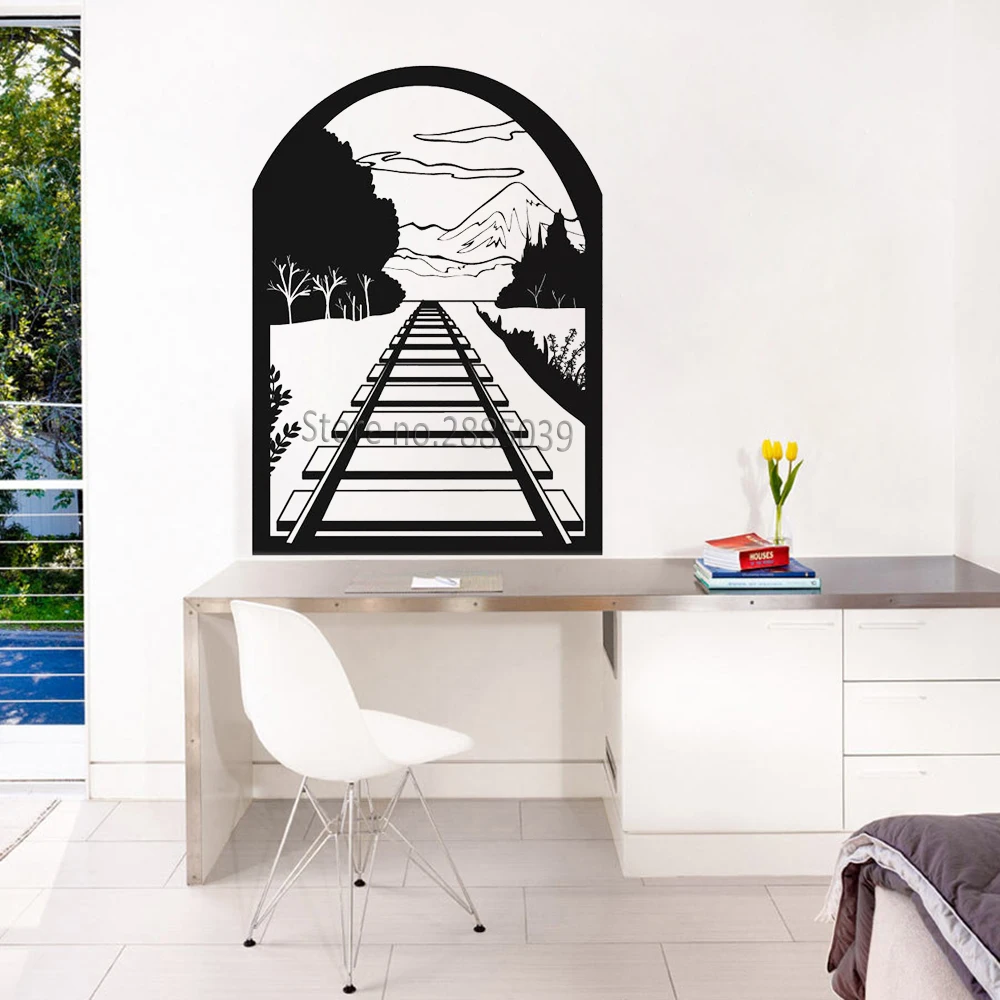 Train Tunnel Vinyl Wall Decal For Living Room Wall Decor Sticker Art