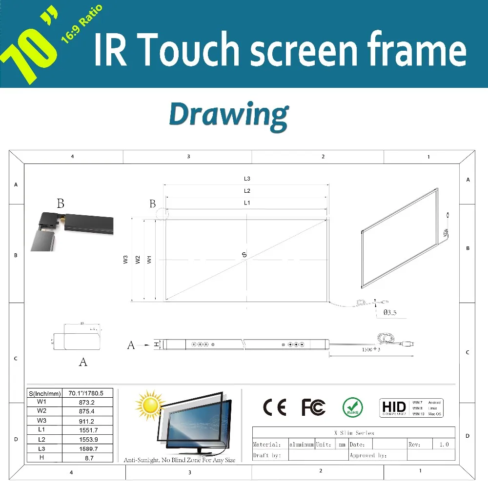 2 балла 4" ИК Сенсорный экран Панель комплект для интерактивной таблицы, multi Touch Мониторы высокое Разрешение высокая чувствительность