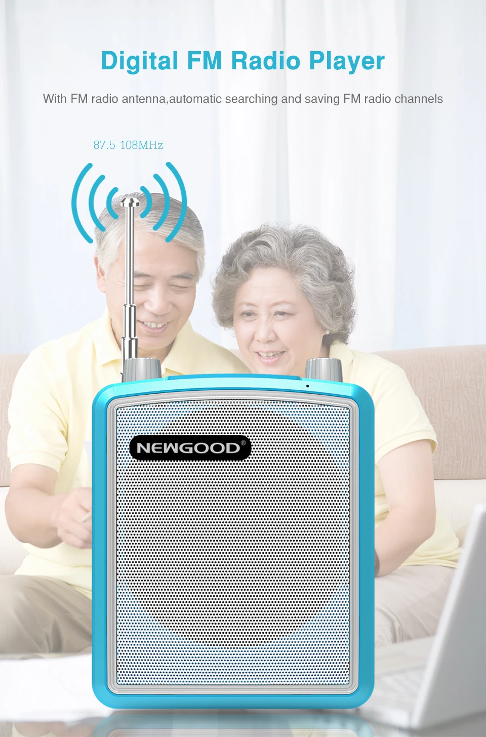 20W Portable Wireless Voice Amplifier Outdoor Speech Teach Speaker UHF Wireless Microphone Amplifier FM Radio Loudspeaker record (8)