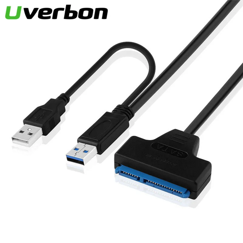 

Uverbon USB 3.0 to 22Pin SATA 2.5" HDD Adapter USB 2.0 Data Power Cable High Speed USB3.0 to 22 Pin SATA For Hard Disk Drive