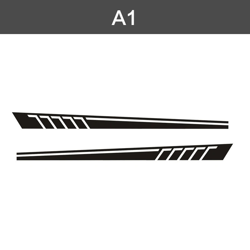 1 пара 2 шт. гоночные боковые полосы наклейки для эмблем виниловые графические наклейки для Mercedes C Class Vito Viano - Название цвета: Black
