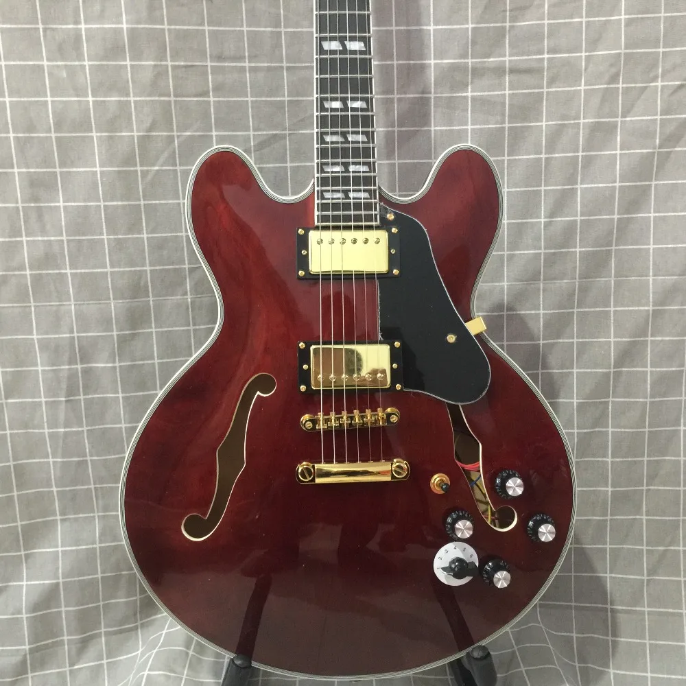 

Newest Custom 335 Jazz Electric Guitar with Bigsby, Semi Hollow Body Archtop Guitaipping!