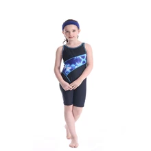 Детские быстросохнущие купальники для девочек Спортивное боди купальник без рукавов длинные шорты купальный костюм