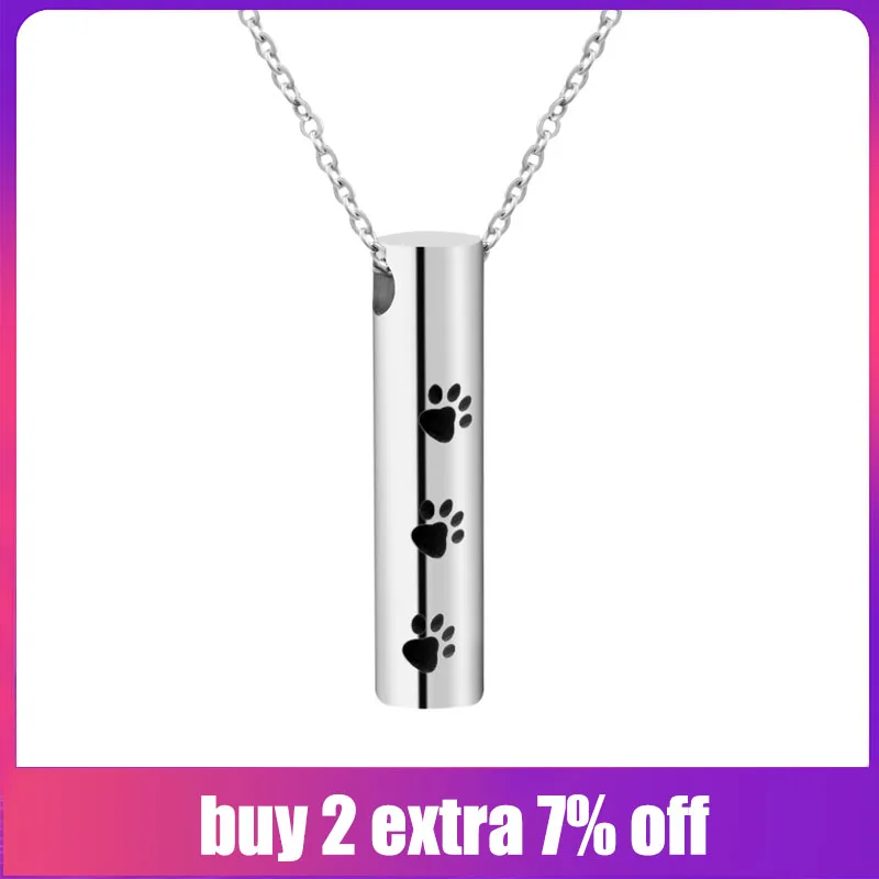 

FUNQIUE Dog Paw Prints Save Love Can Open Pills Pendant Necklace Perfume Bottle Ash Holder Mini Keepsake Memorial Jewelry