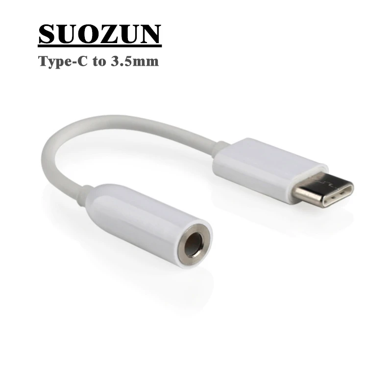 SUOZUN Type C to 3.5mm Earphone cable Adapter usb 3.1 Type C USB C male to 3.5 AUX audio female Jack for Xiaomi 6 Mi6 Letv 2 pro|type-c to type-c|type-c to type-c cabletype-c to usb - AliExpress