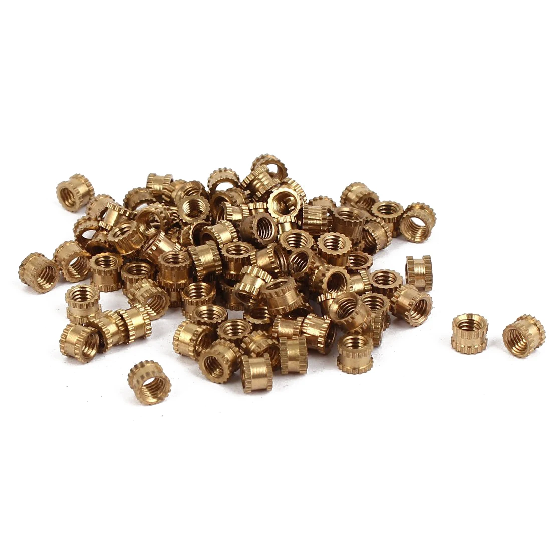 

M3 x 3mm Female Thread Brass Knurled Threaded Insert Embedment Nuts 100PCS