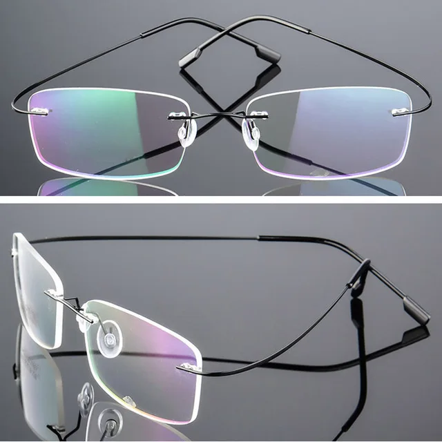 Iboode очки без оправы, ультралегкие очки для мужчин и женщин, очки для близорукости, оптическое бизнес покрытие, Суперэластичные очки Oculos De Grau - Цвет оправы: Myopia Black 1.0