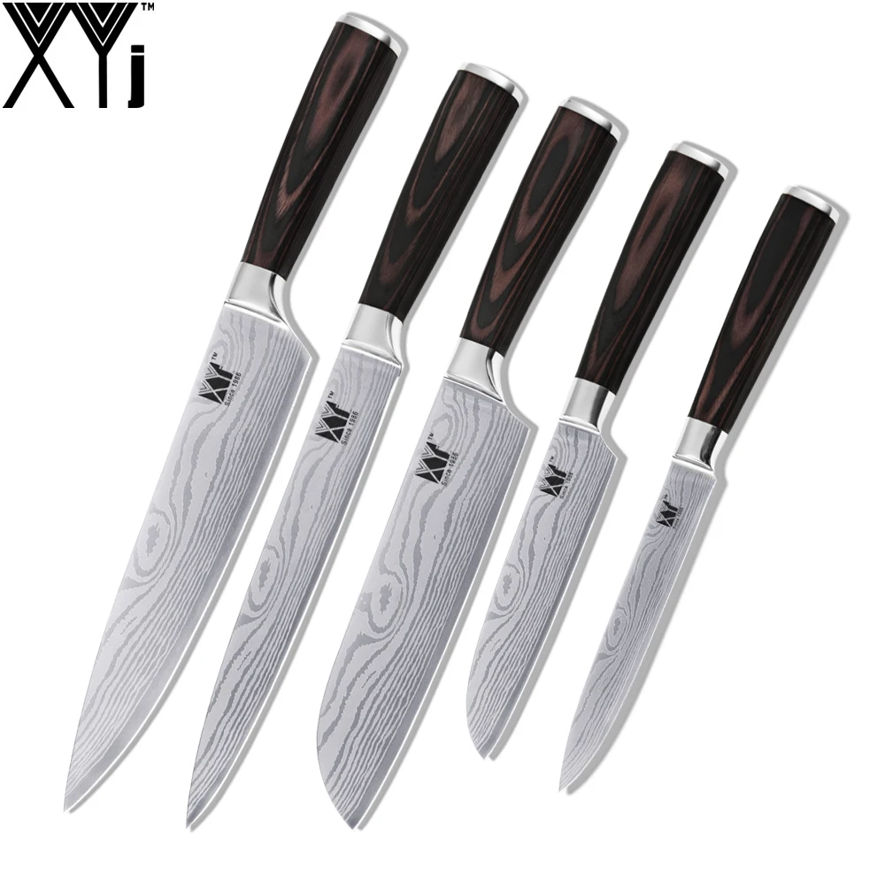 Top Rank Stainless Steel Knife Chinese XYJ Brand 5 Pieces Kitchen Knife