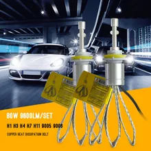 Super Bright Led Lamp H11 80W 9600lm H8 H9 H11 Led Headlight 6000K White Car LED light Front Bulb Automobiles Headlamp