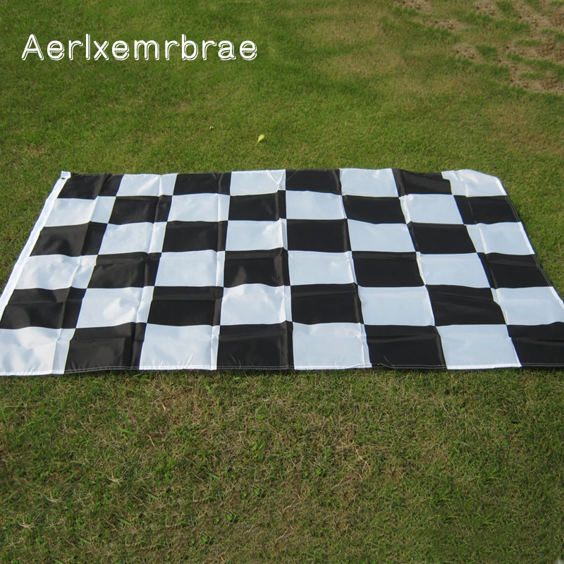 aerlxemrbrae 3* 5FT Гоночный флаг подвесной гоночный клетчатый флаг