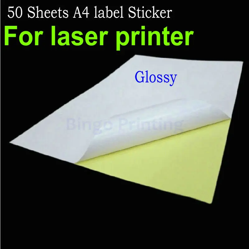 50 Vellen A4 sticker Papier Glossy Oppervlak Label 210x297mm Voor Laserprinter Accepteer Custom Order|a4 label size copy papera4 sensor - AliExpress