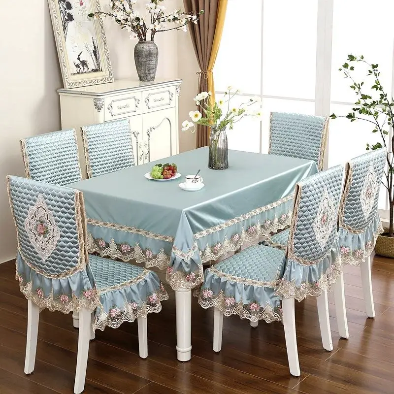 

Hot Sale Lace Tablecloth For Wedding Party Home Daily Lace Satin Table Rectangular Round Table Cloth Chair Cover