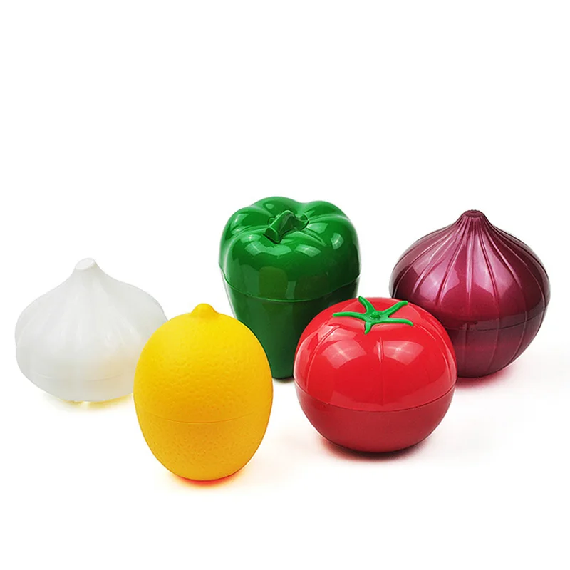 New Storage Containers Onion Lemon Tomato Garlic Pepper Saver Crisper Box Plastic Fruit Orange Vegetables Container Storage