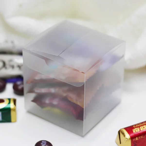 50pcs Clear Plastic PVC Boxes Party Favor Wedding Display Box Candy