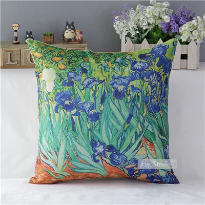 2017-Wholesale-wedding-gift-cushsion-cover-Van-Gogh-paintings-Star-apricot-sunflower-Decorative-Sofa-home-car (2)